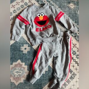 Little Sleepies Elmo 2 Piece Sweatsuit Size 12-18 Months